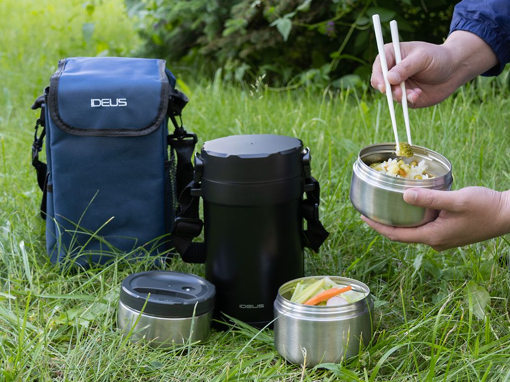 Термос для еды Jiayi в термочехле, черный / Миниатюра имиджевого (1000)