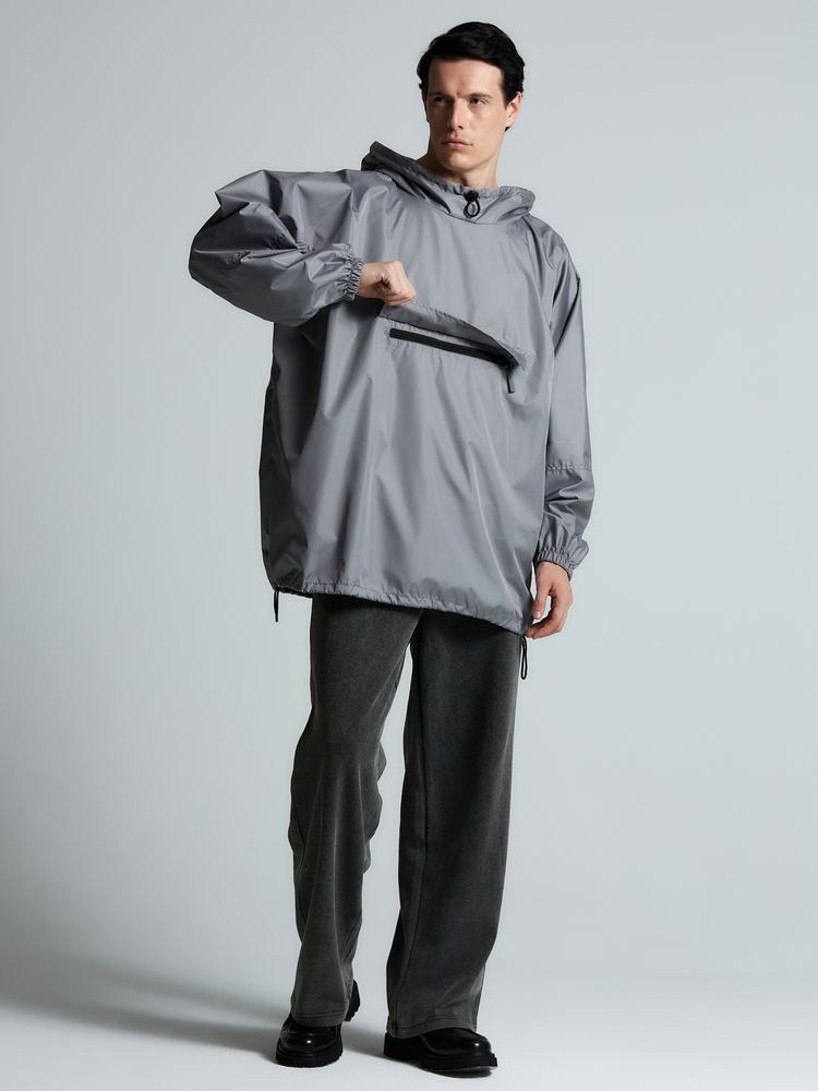 Дождевик-анорак Hard Work, укороченный, серый, единый размер / Миниатюра модельного (1000)