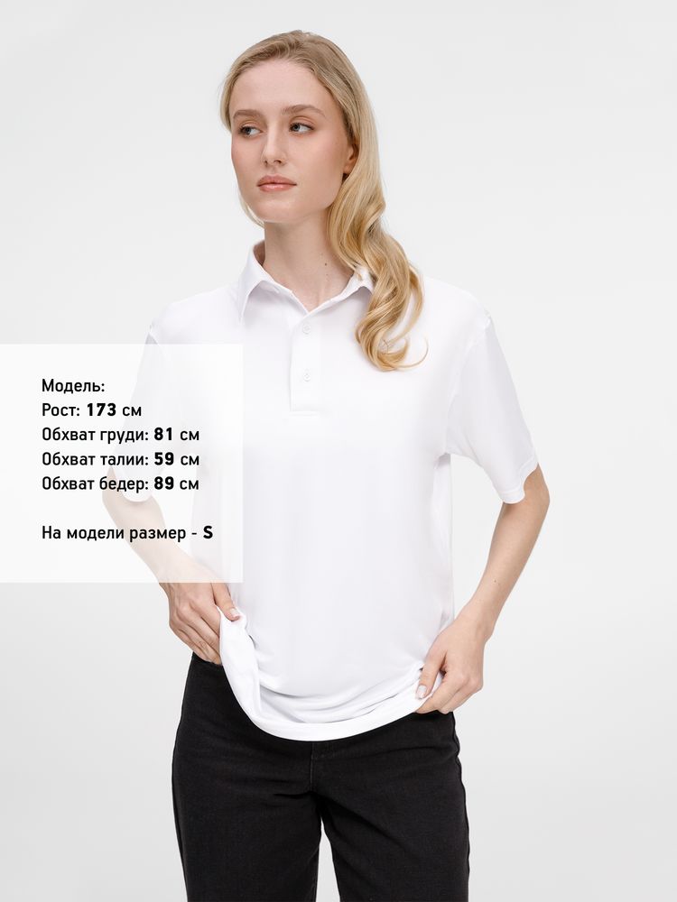 Рубашка поло унисекс Senti, белая / Миниатюра модельного (1000)