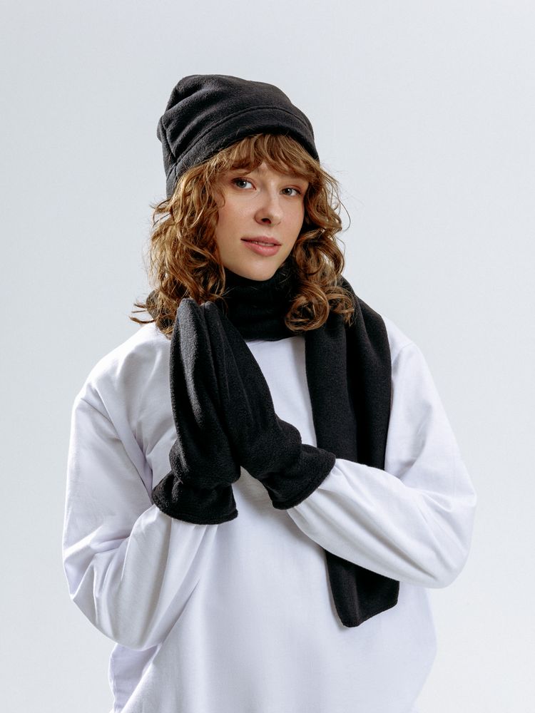 Варежки Fleecy, черные / Миниатюра модельного (1000)