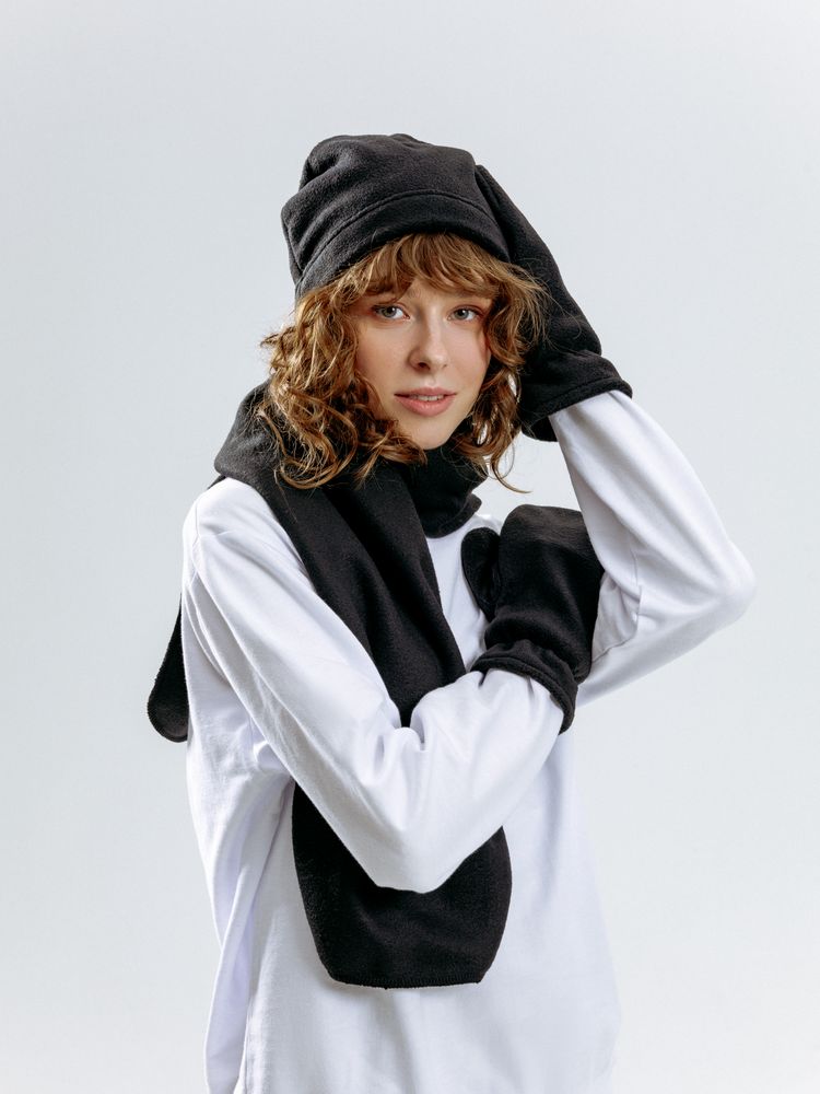 Варежки Fleecy, черные / Миниатюра модельного (1000)