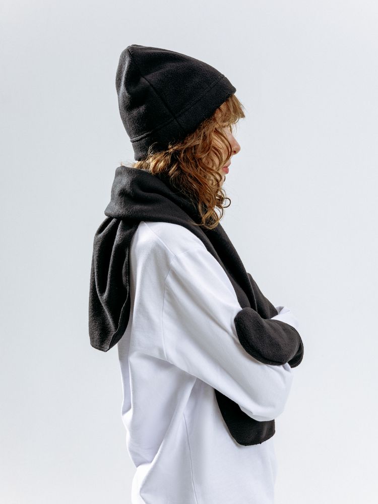 Варежки Fleecy, черные / Миниатюра модельного (1000)