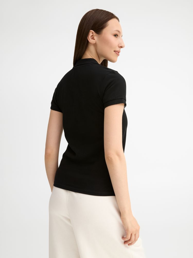 Рубашка поло женская People 210, черная / Миниатюра модельного (1000)