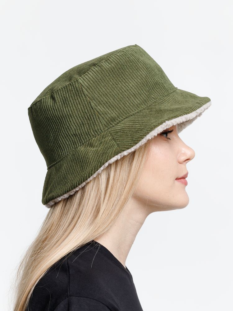 Панама Bucket двусторонняя, хаки с бежевым / Миниатюра модельного (1000)