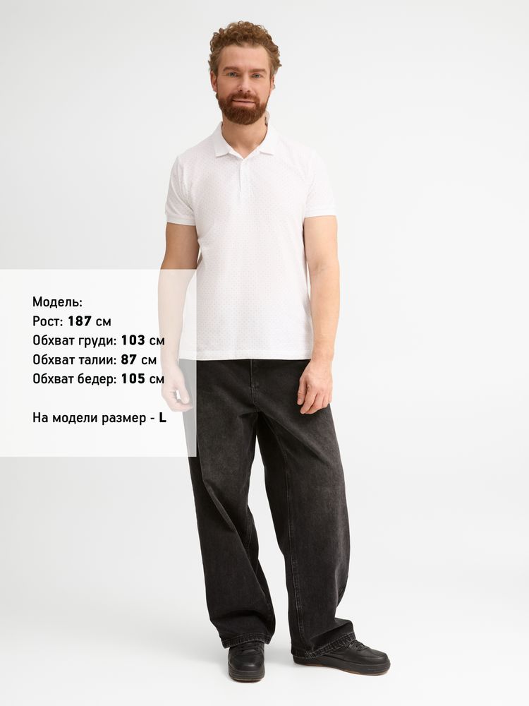 Рубашка поло мужская Brandy Men, белая с темно-синим / Миниатюра модельного (1000)