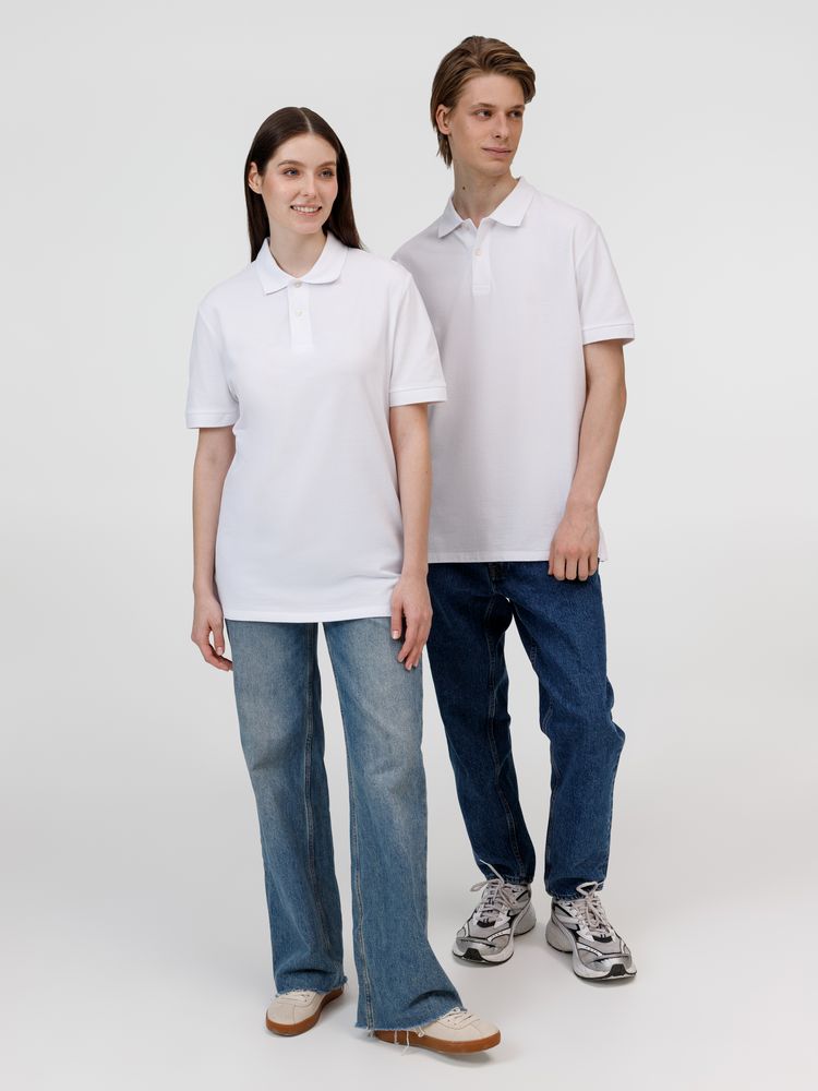 Рубашка поло унисекс Pacific, белая / Миниатюра модельного (1000)