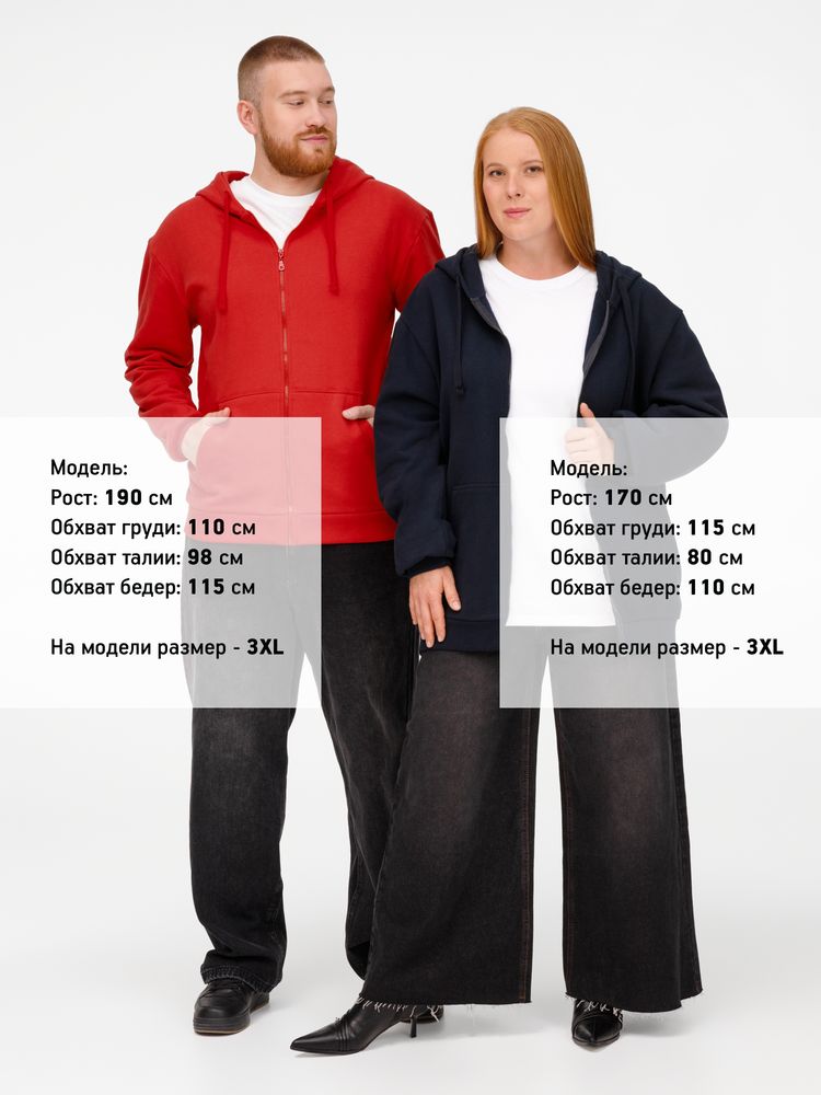 Толстовка на молнии с капюшоном Siverga 2.0 Heavy, красная / Миниатюра модельного (1000)