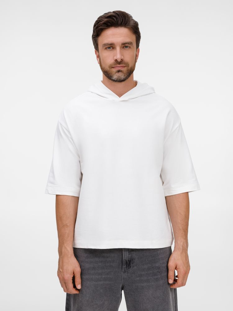 Футболка оверсайз унисекс с капюшоном Neofit, молочно-белая / Миниатюра модельного (1000)