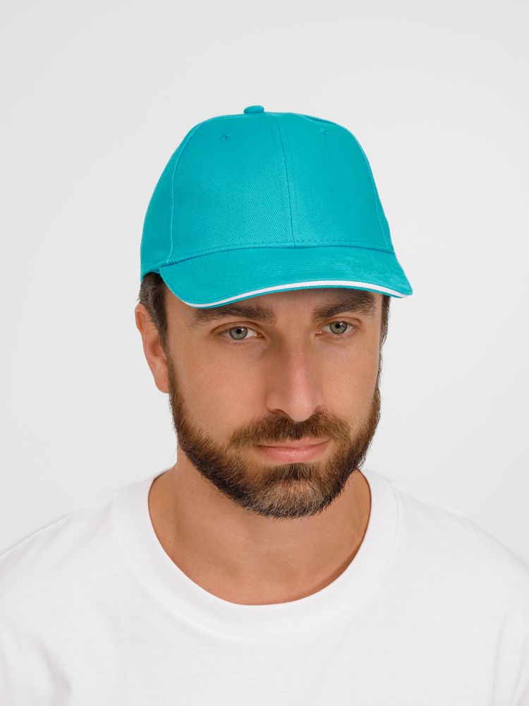 Бейсболка Buffalo, бирюзовая с белым / Миниатюра модельного (1000)