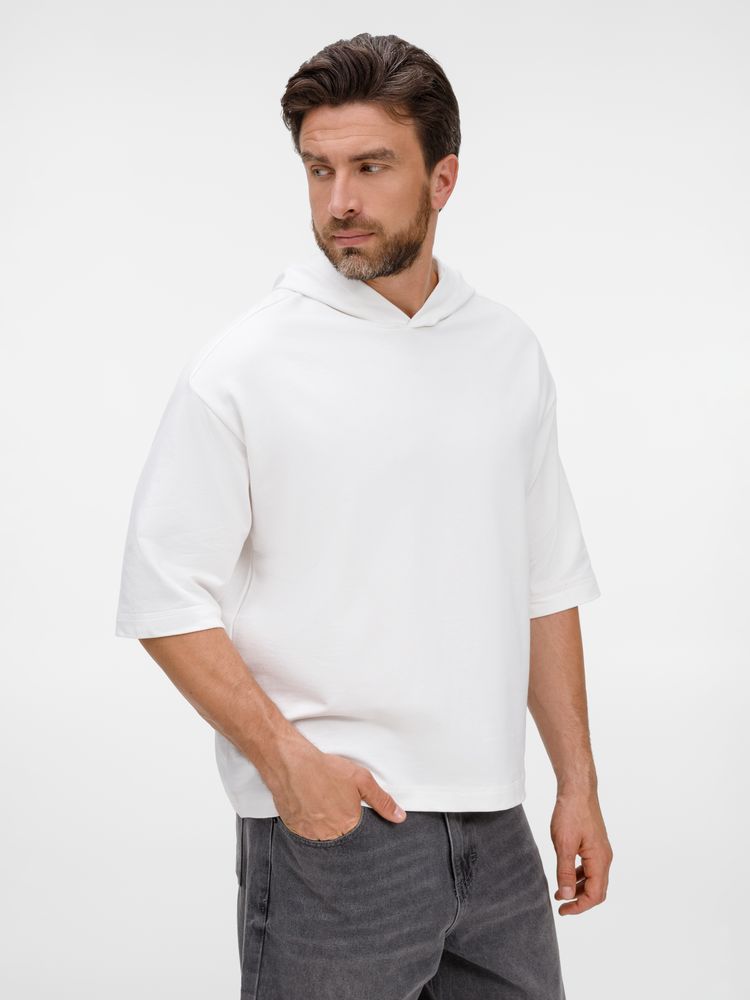 Футболка оверсайз унисекс с капюшоном Neofit, молочно-белая / Миниатюра модельного (1000)