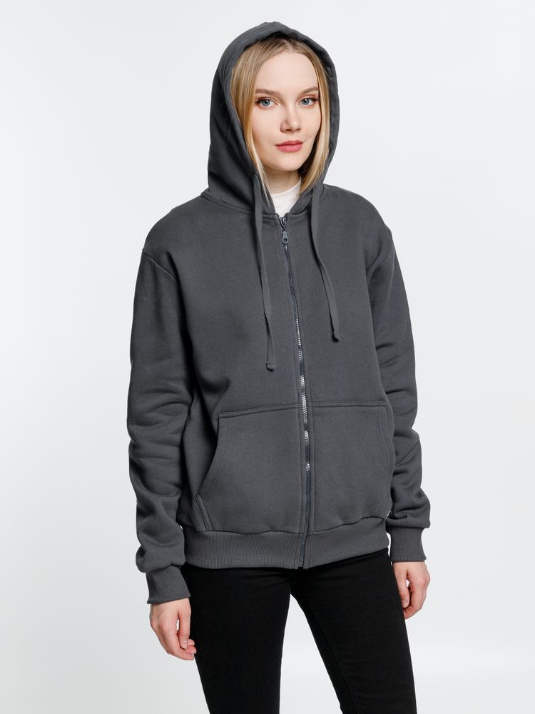Толстовка на молнии с капюшоном Siverga 2.0 Heavy, темно-серая (графит) / Миниатюра модельного (1000)