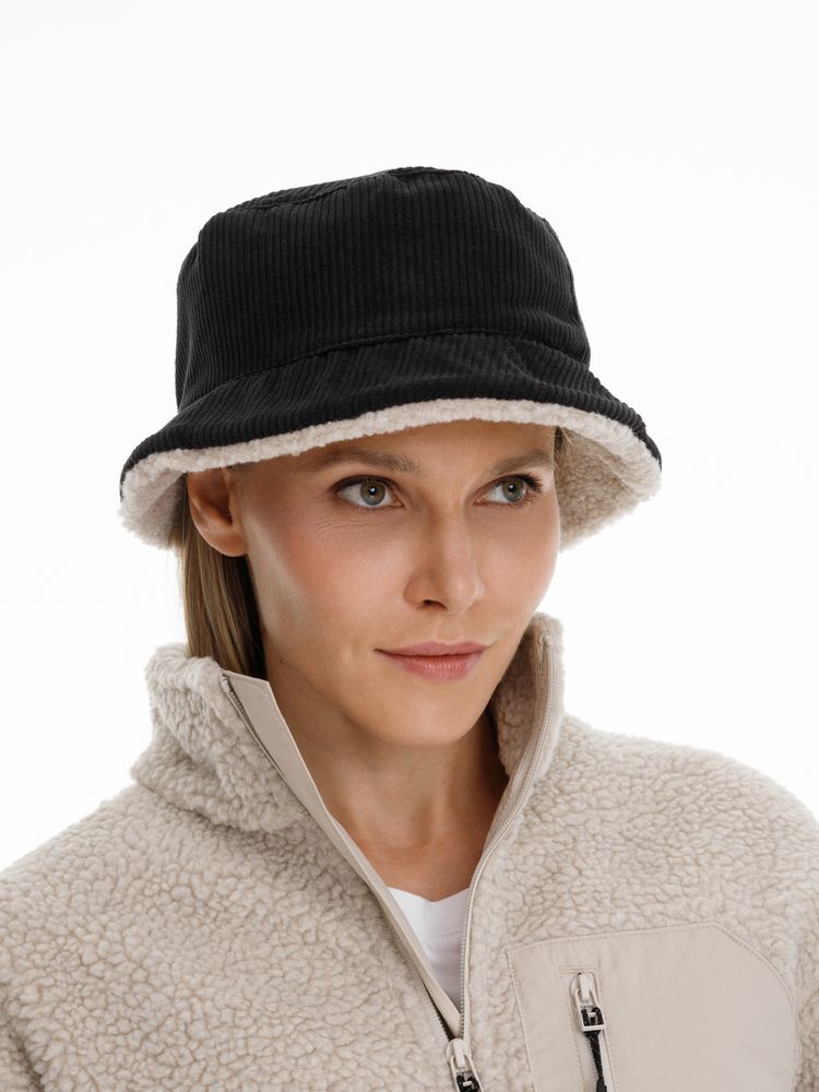 Панама Bucket двусторонняя, темно-серая с бежевым / Миниатюра модельного (1000)