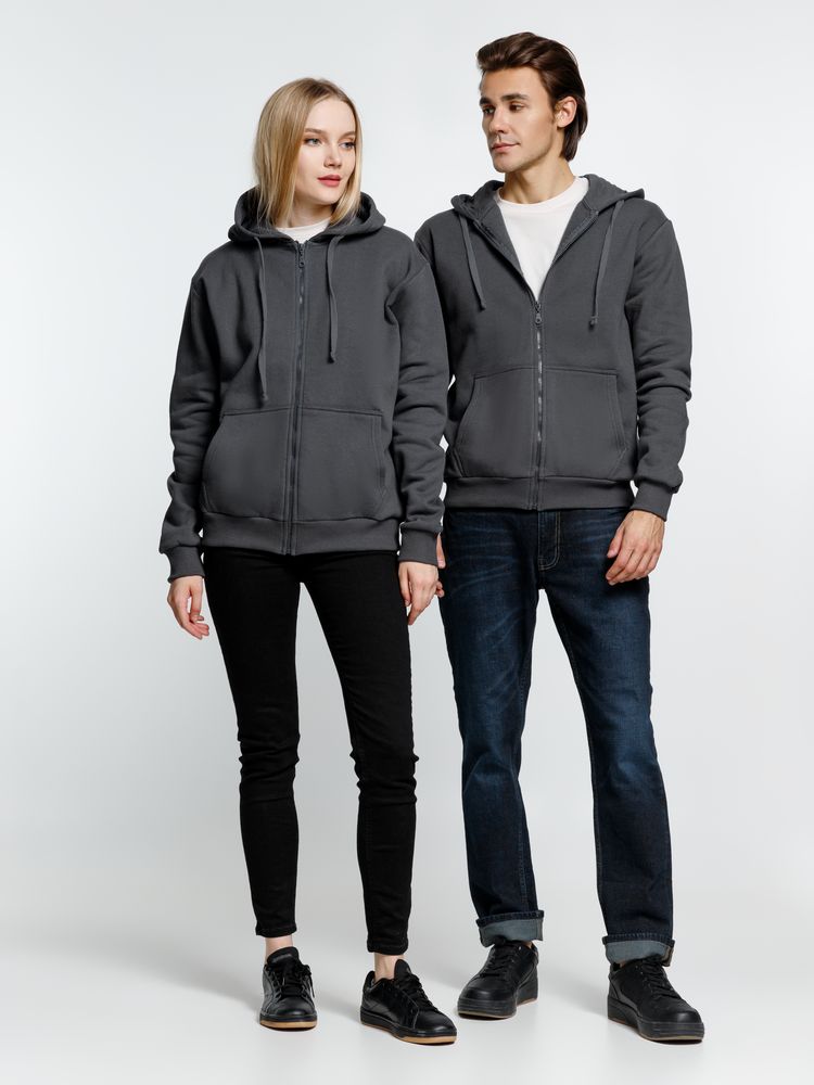 Толстовка на молнии с капюшоном Siverga 2.0 Heavy, темно-серая (графит) / Миниатюра модельного (1000)