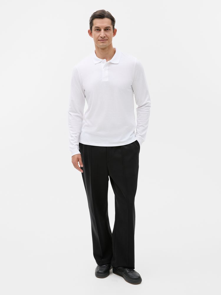 Рубашка поло мужская с длинным рукавом Perfect LSL Men, белая / Миниатюра модельного (1000)
