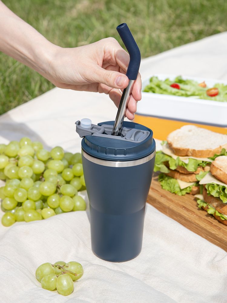 Термостакан Sapporo без логотипа, темно-синий / Миниатюра имиджевого (1000)