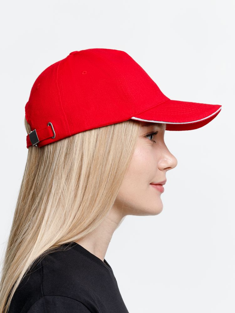 Бейсболка Long Beach, красная с белым / Миниатюра модельного (1000)