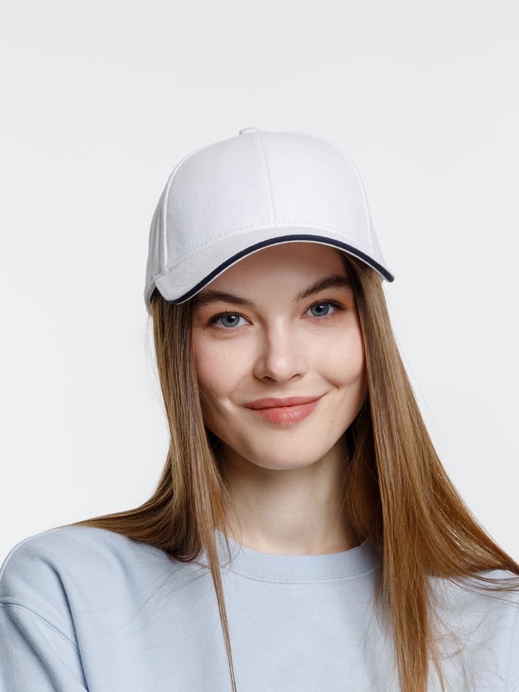 Бейсболка Spiker, белая с темно-синим / Миниатюра модельного (1000)