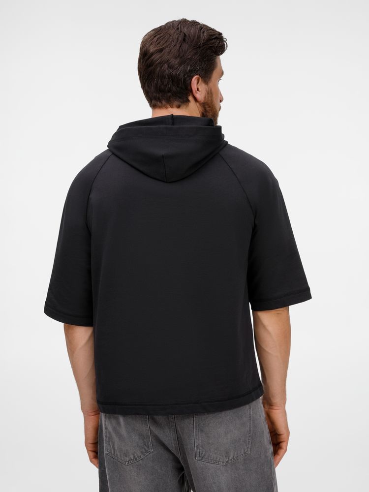 Футболка оверсай унисекс с капюшоном Neofit, черная / Миниатюра модельного (1000)