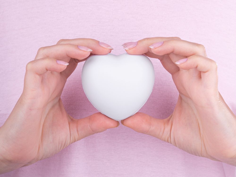 Антистресс «Сердце», белый / Миниатюра имиджевого (1000)