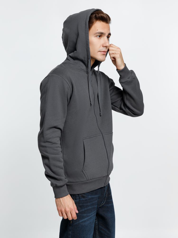Толстовка на молнии с капюшоном Siverga 2.0 Heavy, темно-серая (графит) / Миниатюра модельного (1000)