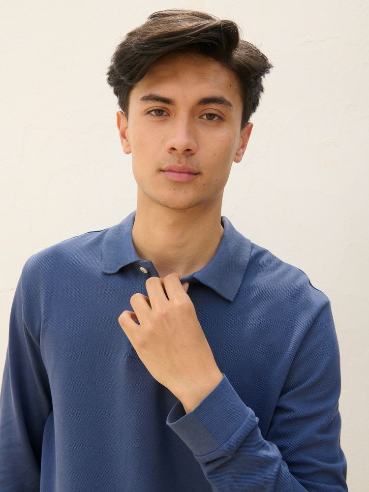 Рубашка поло унисекс с длинным рукавом Pacific LSL, ярко-синяя (royal) / Миниатюра модельного (1000)