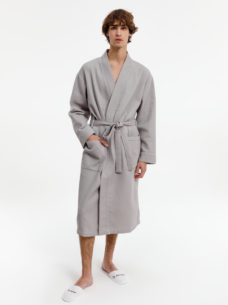 Халат вафельный Kimono, светло-серый / Миниатюра модельного (1000)