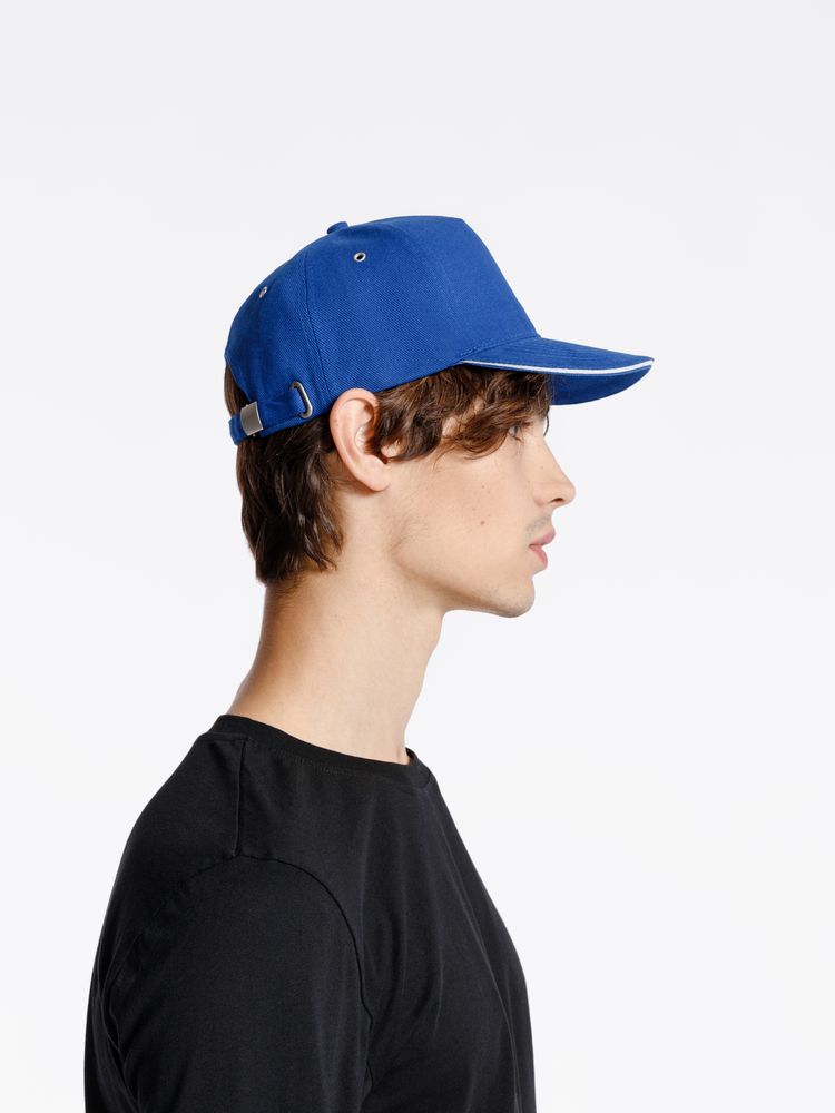 Бейсболка Classic, ярко-синяя с белым кантом / Миниатюра модельного (1000)