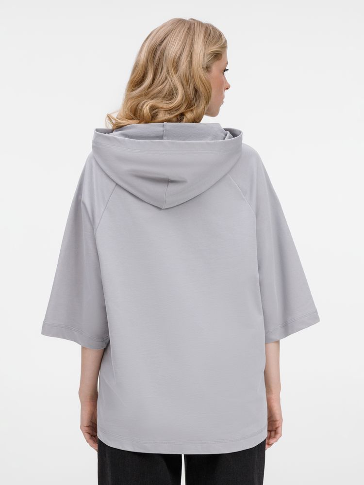Футболка оверсайз унисекс с капюшоном Neofit, светло-серая / Миниатюра модельного (1000)