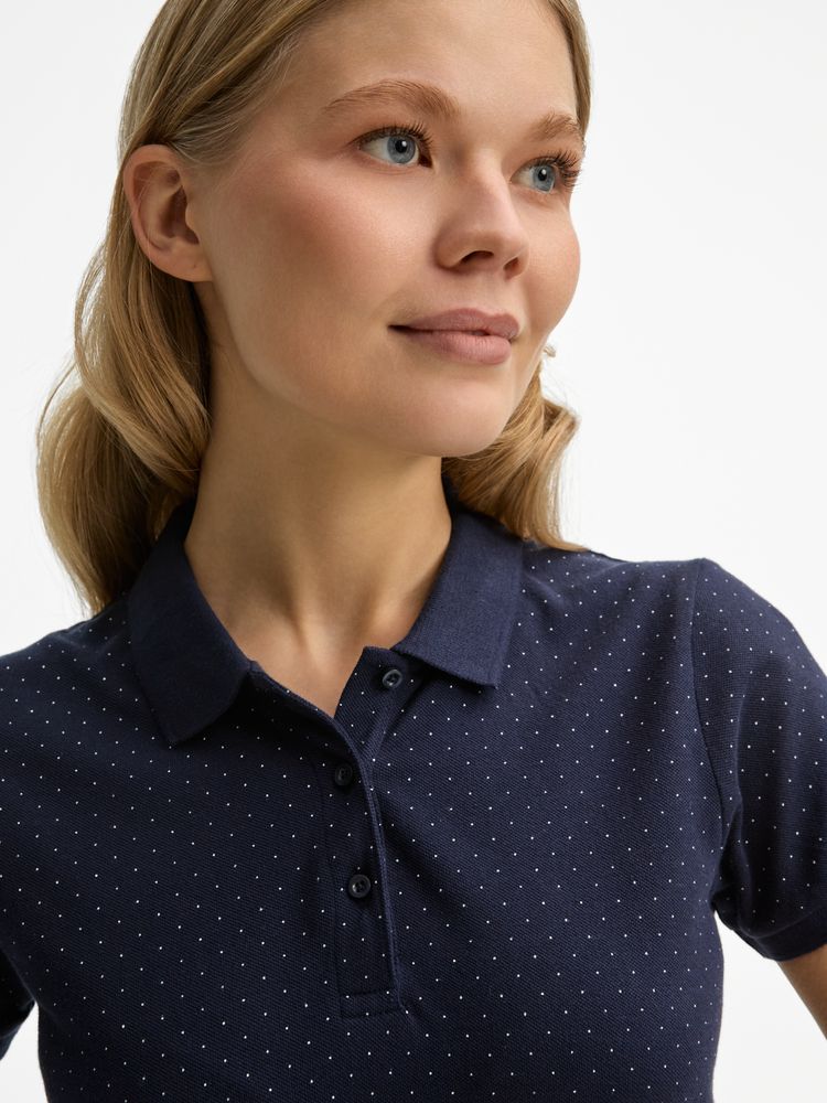 Рубашка поло женская Brandy Women, темно-синяя с белым / Миниатюра модельного (1000)