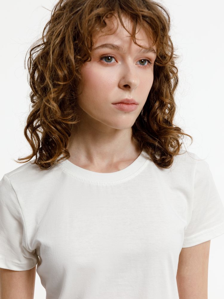 Футболка женская T-bolka Lady, белая (теплый оттенок) / Миниатюра модельного (1000)