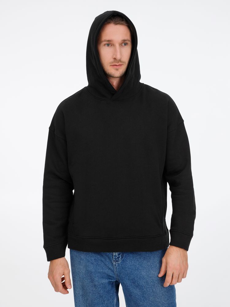 Худи оверсайз унисекс Tolla, черное / Миниатюра модельного (1000)