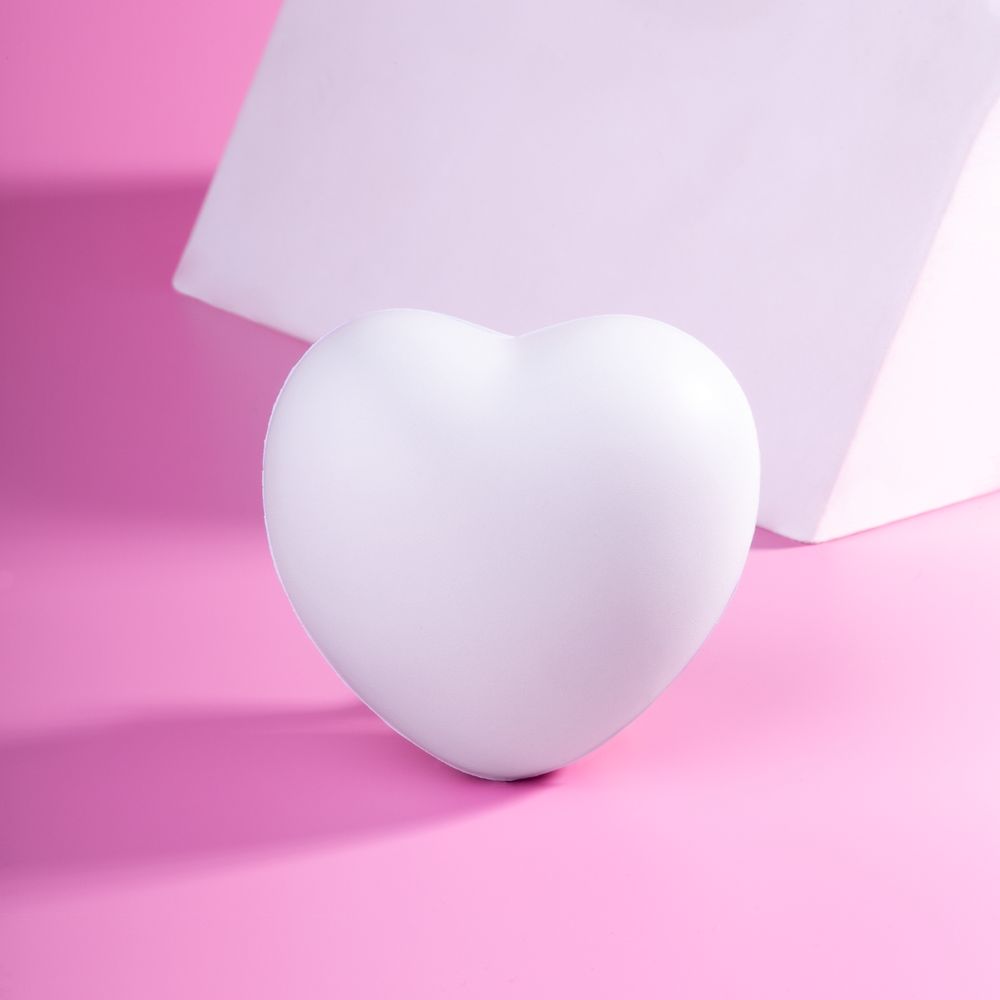 Антистресс «Сердце», белый / Миниатюра имиджевого (1000)