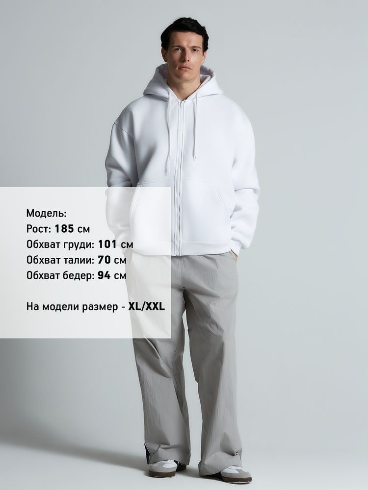Толстовка унисекс оверсайз Zippy, белая / Миниатюра модельного (1000)