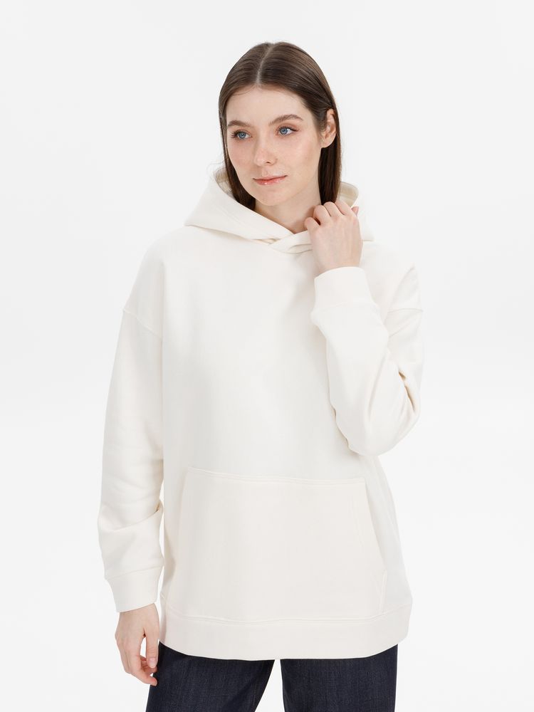 Худи оверсайз унисекс Snuggie, молочно-белое / Миниатюра модельного (1000)