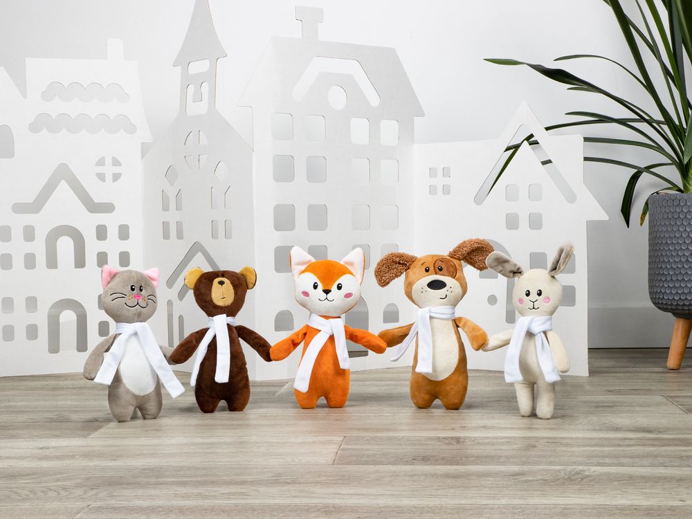 Мягкая игрушка Beastie Toys, лисенок с белым шарфом / Миниатюра имиджевого (1000)