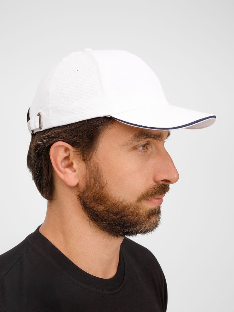 Бейсболка Buffalo, белая с темно-синим / Миниатюра модельного (1000)