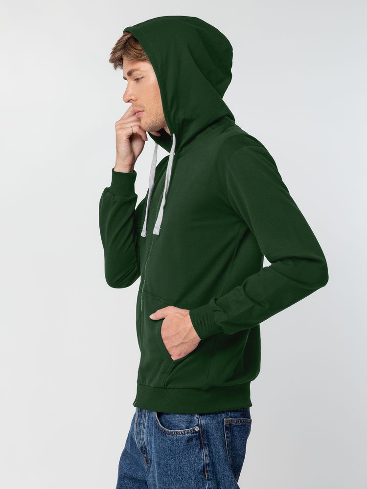 Толстовка на молнии с капюшоном Siverga, темно-зеленая / Миниатюра модельного (1000)