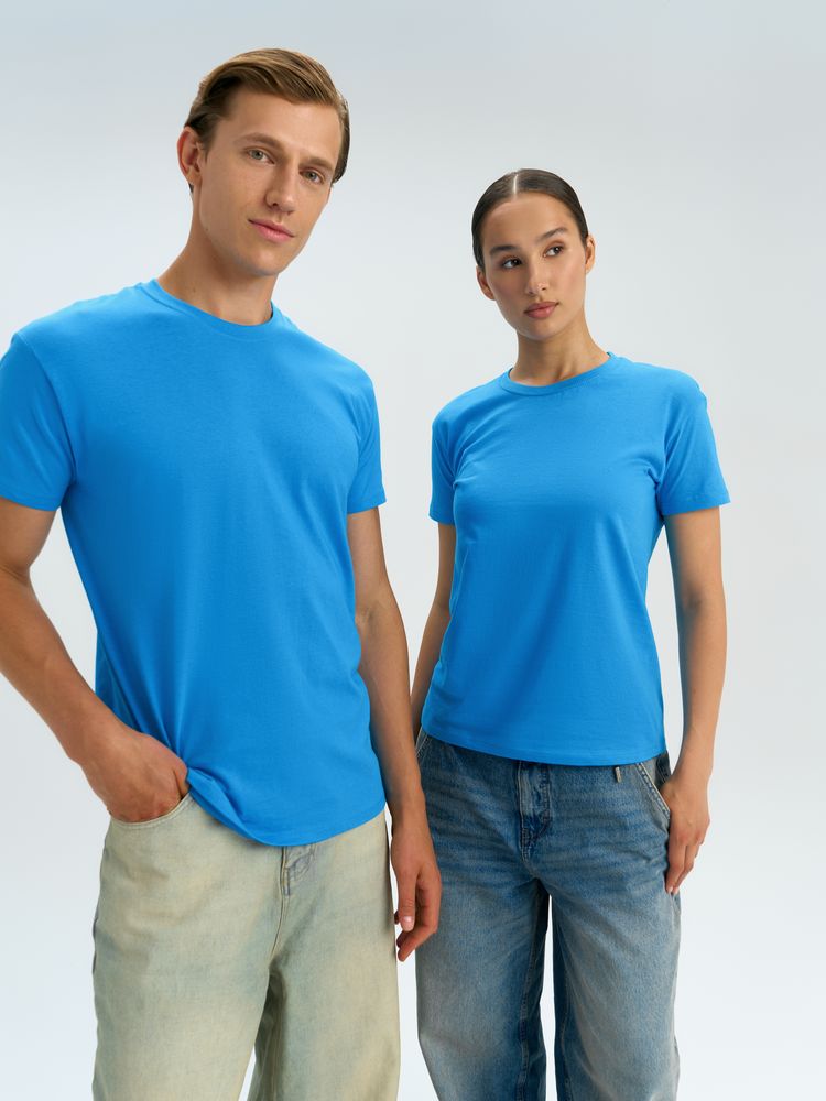 Футболка унисекс Regent 150, ярко-бирюзовая / Миниатюра модельного (1000)