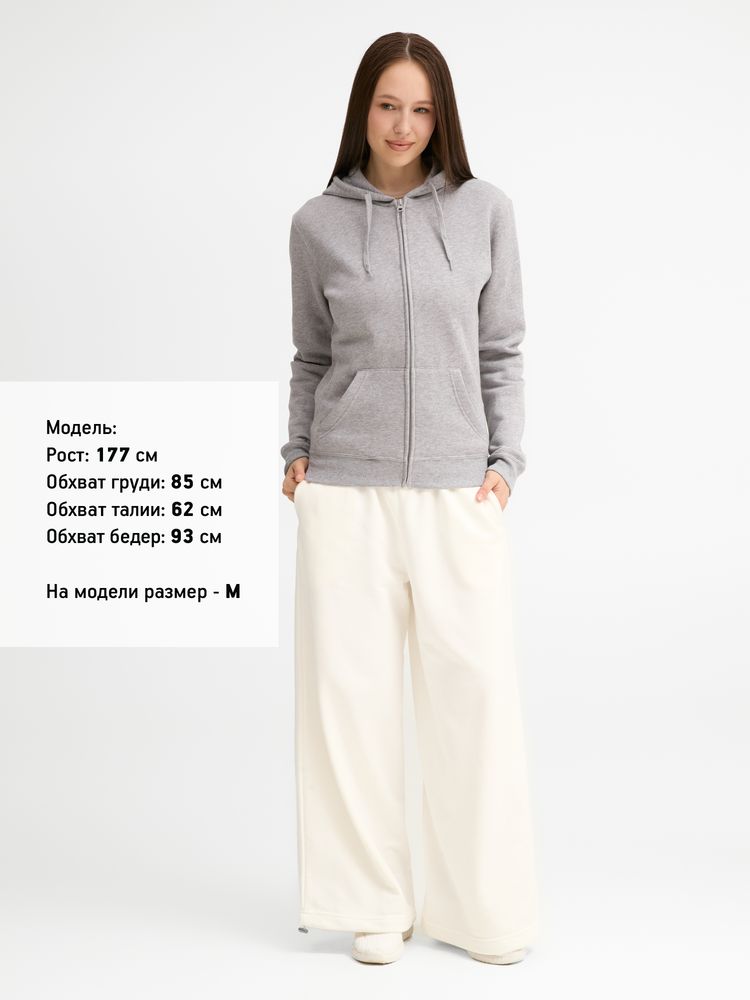 Толстовка женская на молнии с капюшоном Seven Women, серый меланж / Миниатюра модельного (1000)