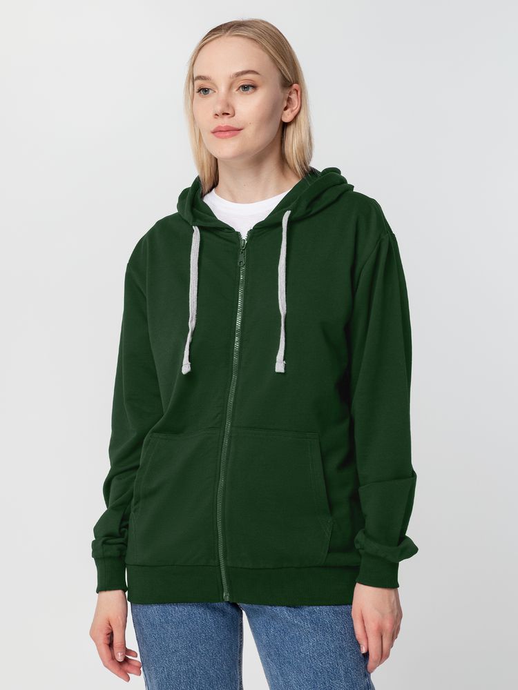 Толстовка на молнии с капюшоном Siverga, темно-зеленая / Миниатюра модельного (1000)