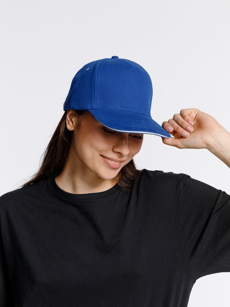 Бейсболка Classic, ярко-синяя с белым кантом / Миниатюра модельного (1000)