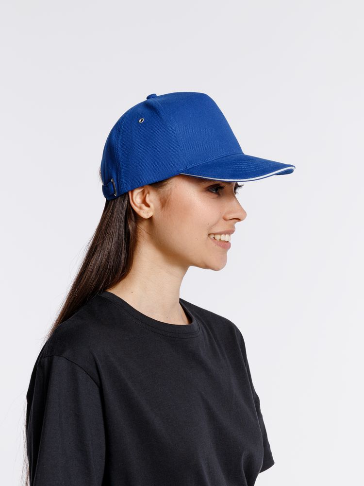 Бейсболка Classic, ярко-синяя с белым кантом / Миниатюра модельного (1000)