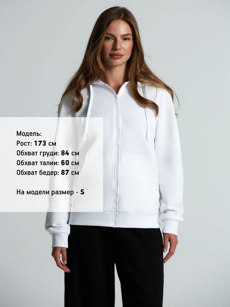 Толстовка на молнии с капюшоном Siverga 2.0, белая / Миниатюра модельного (1000)