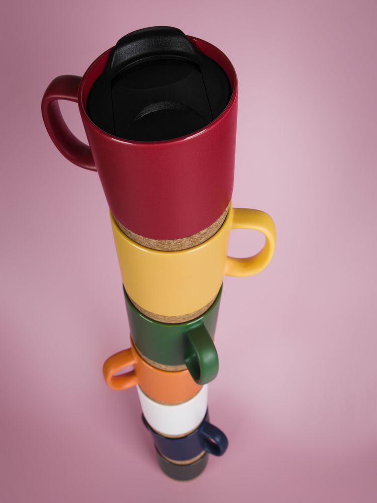 Кружка с пробковой подставкой Corky Walk, зеленая / Миниатюра имиджевого (1000)