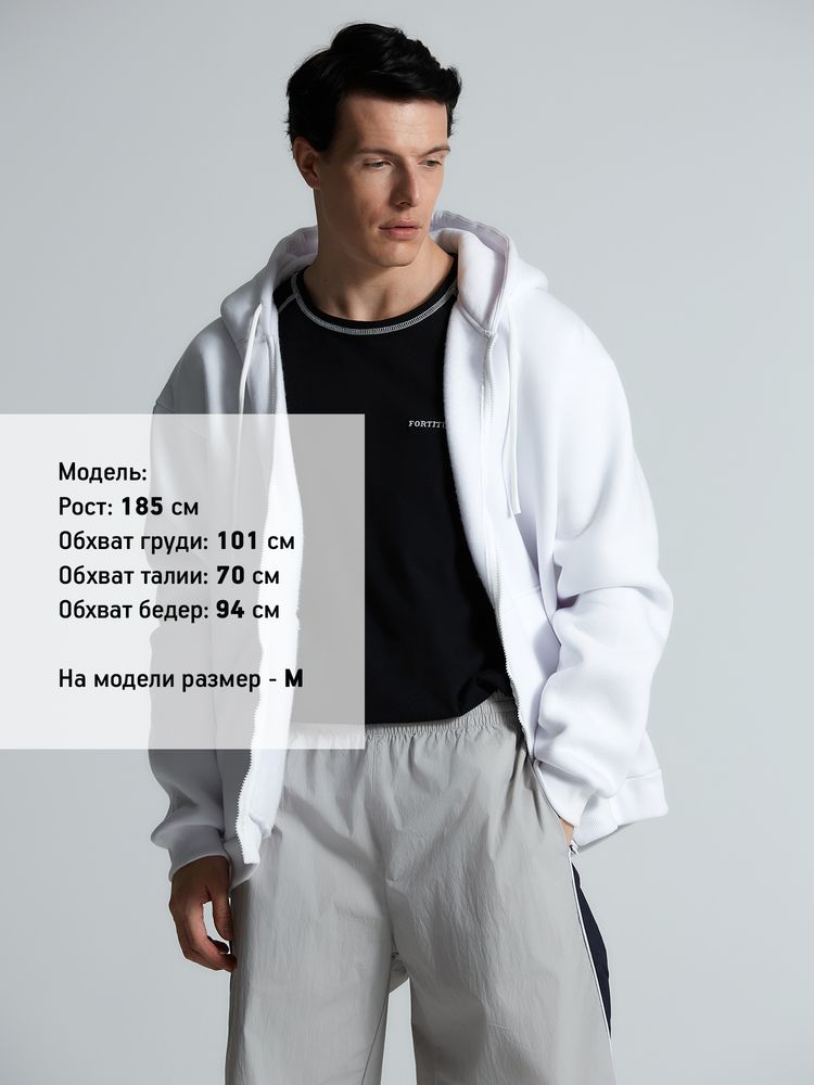 Толстовка на молнии с капюшоном Siverga 2.0, белая / Миниатюра модельного (1000)