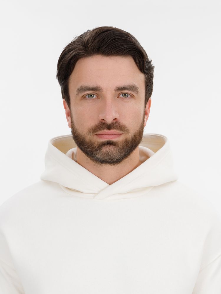 Худи оверсайз унисекс Snuggie, молочно-белое / Миниатюра модельного (1000)