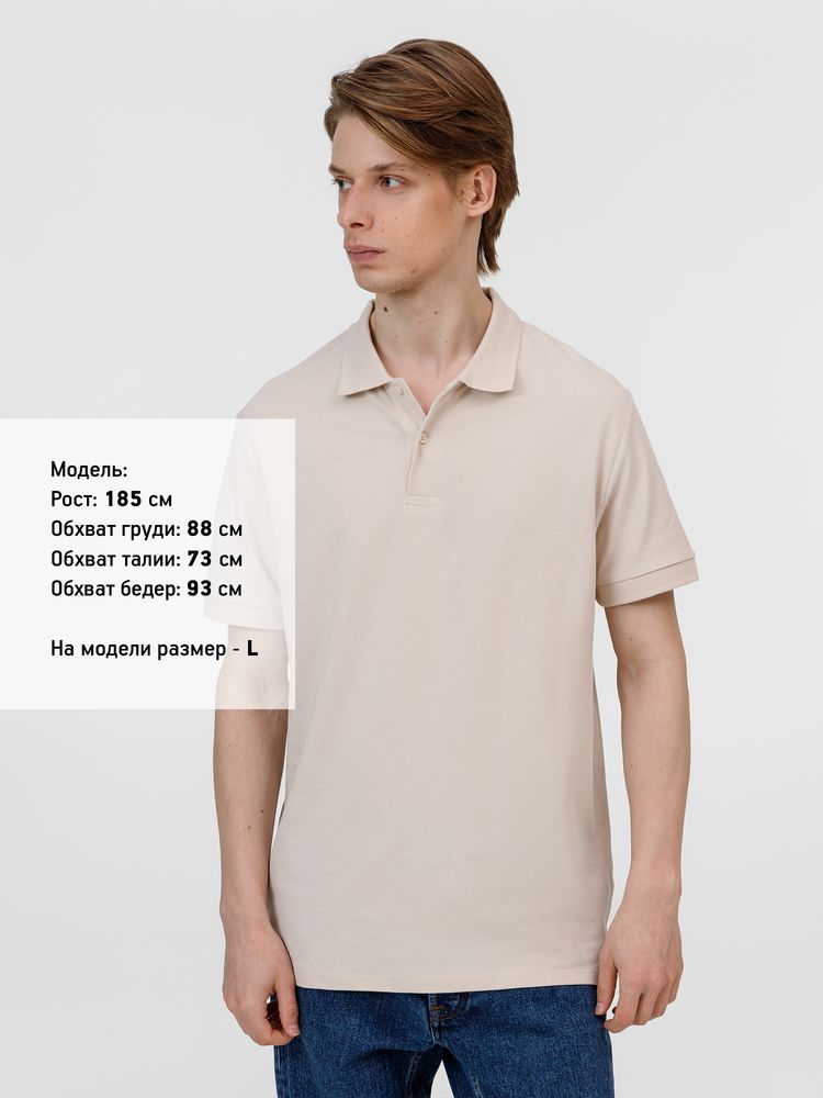 Рубашка поло унисекс Pacific, бежевая (льняная) / Миниатюра модельного (1000)
