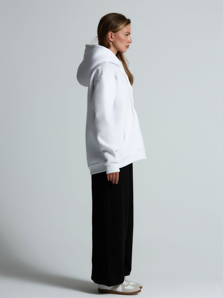 Толстовка унисекс оверсайз Zippy, белая / Миниатюра модельного (1000)