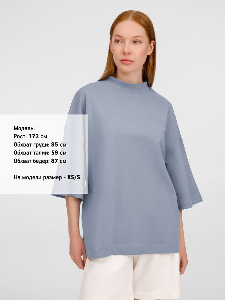 Футболка оверсайз унисекс T9, серая / Миниатюра модельного (1000)