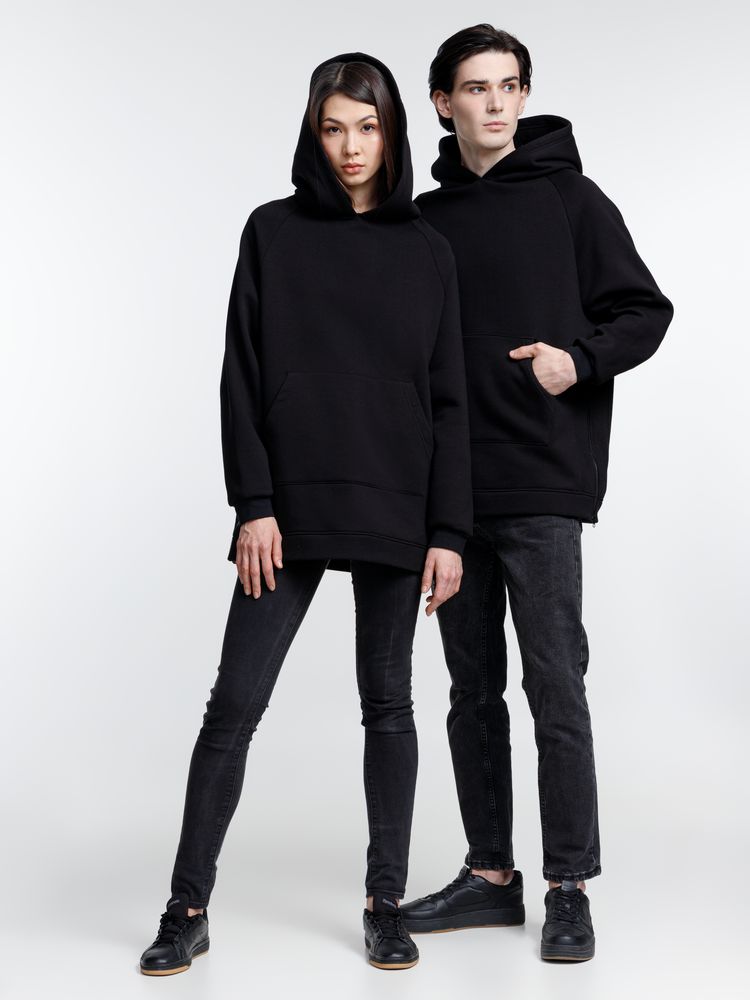 Худи унисекс оверсайз Easy Street, черное / Миниатюра модельного (1000)